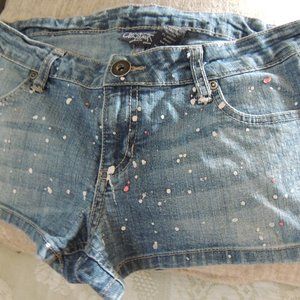 City Streets spattered blue jean shorts size 7